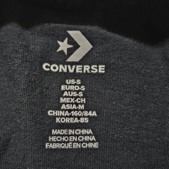 Converse Black Crop Tee with White Star Chevron Logo - Picture 5 of 7
